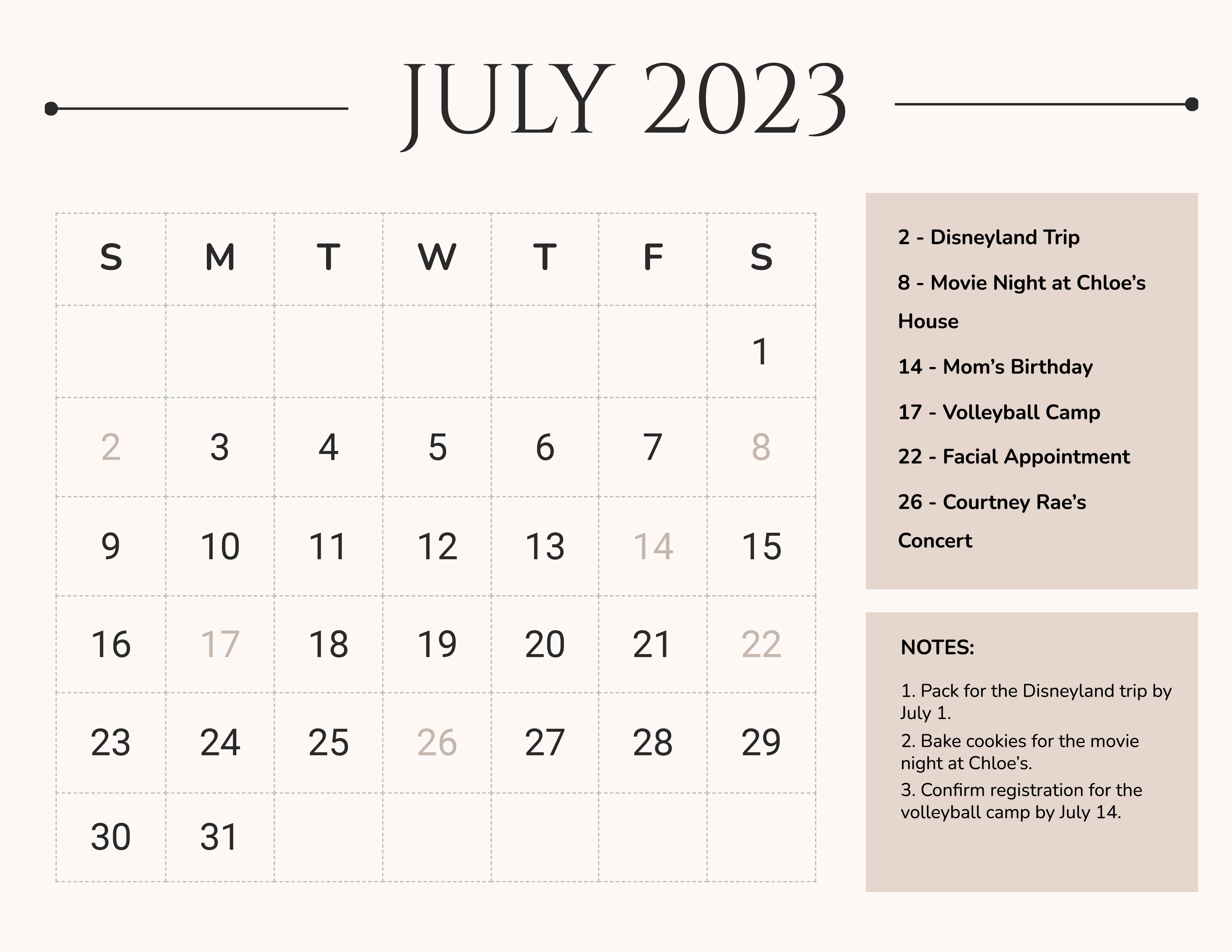 Free July 2023 Photo Calendar Template - Download In Word, Google Docs 