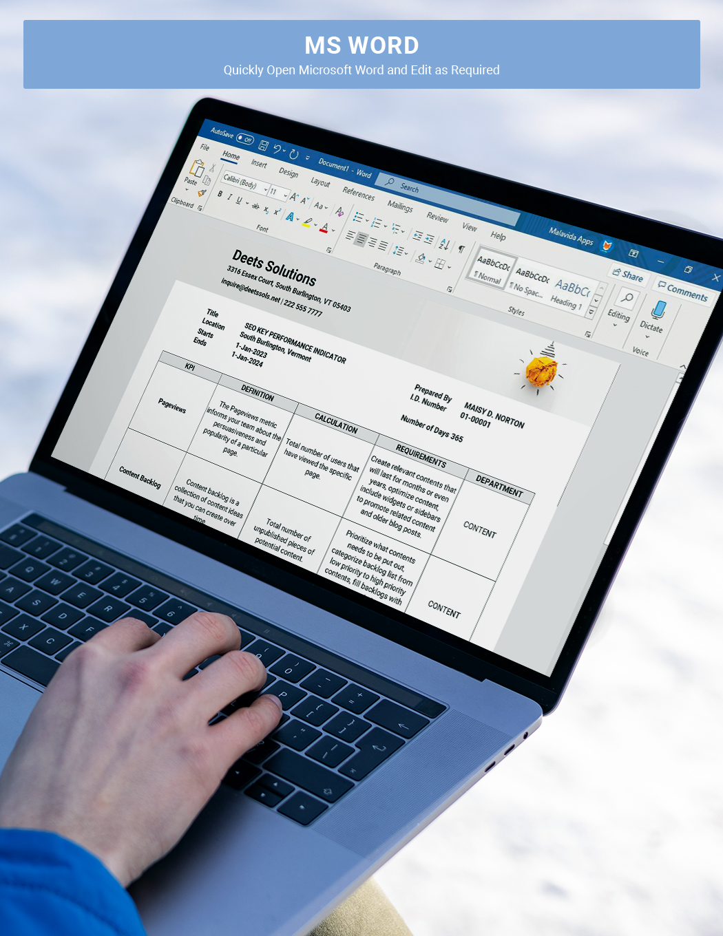 SEO KPI Template Google Docs, Word