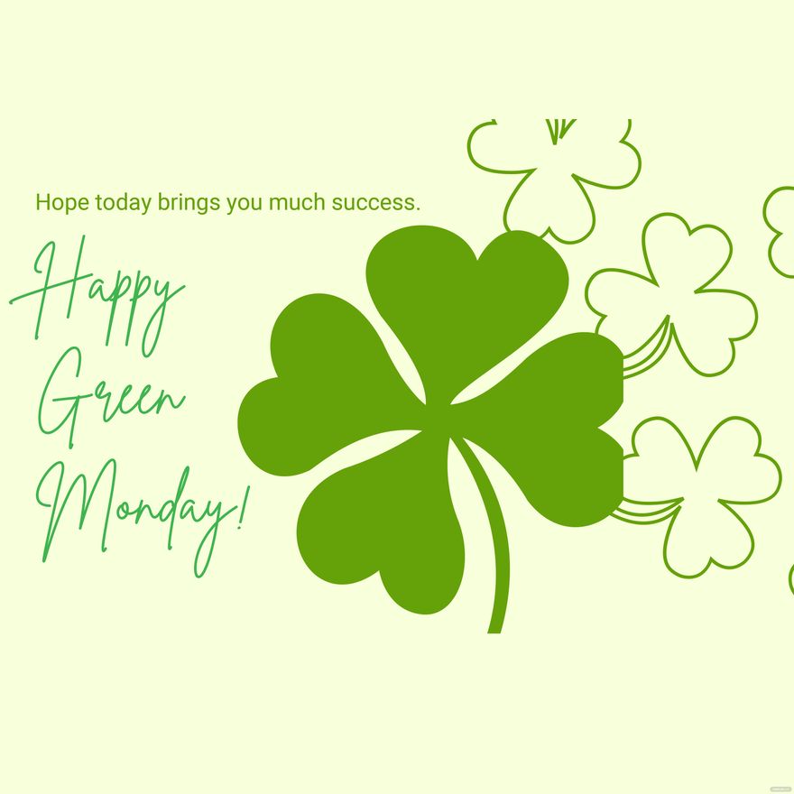 Free Green Monday Wishes Background