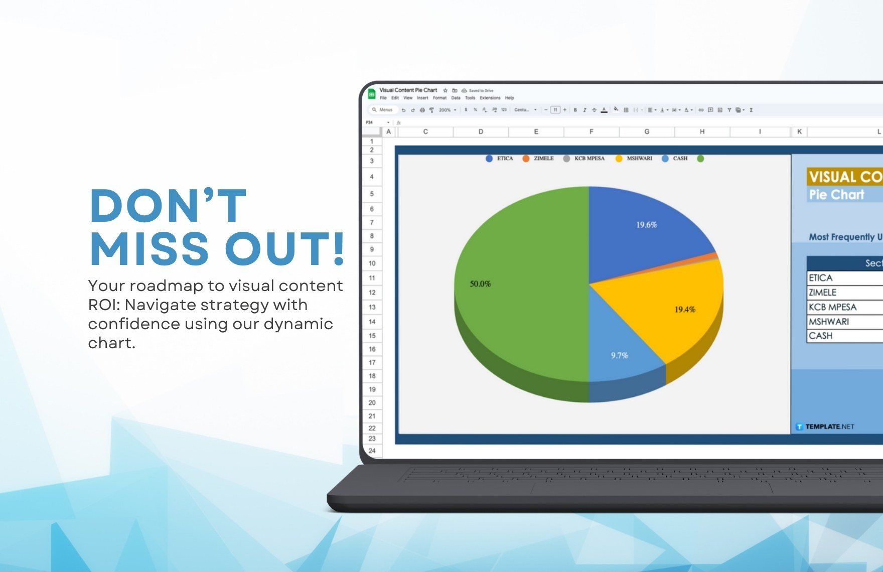 Visual Content Pie Chart Template