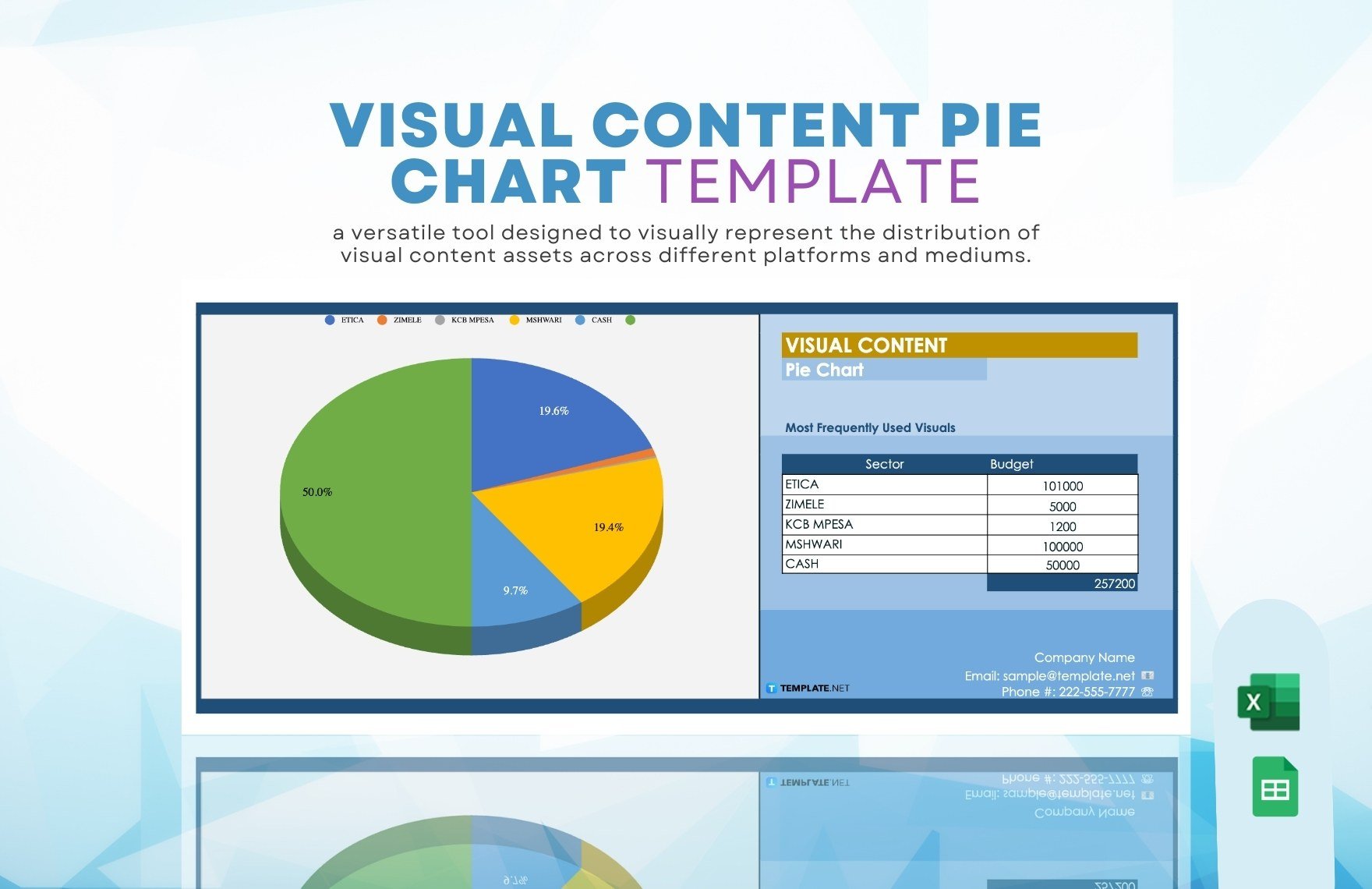 Visual Content Pie Chart Template in Excel, Google Sheets - Download | Template.net