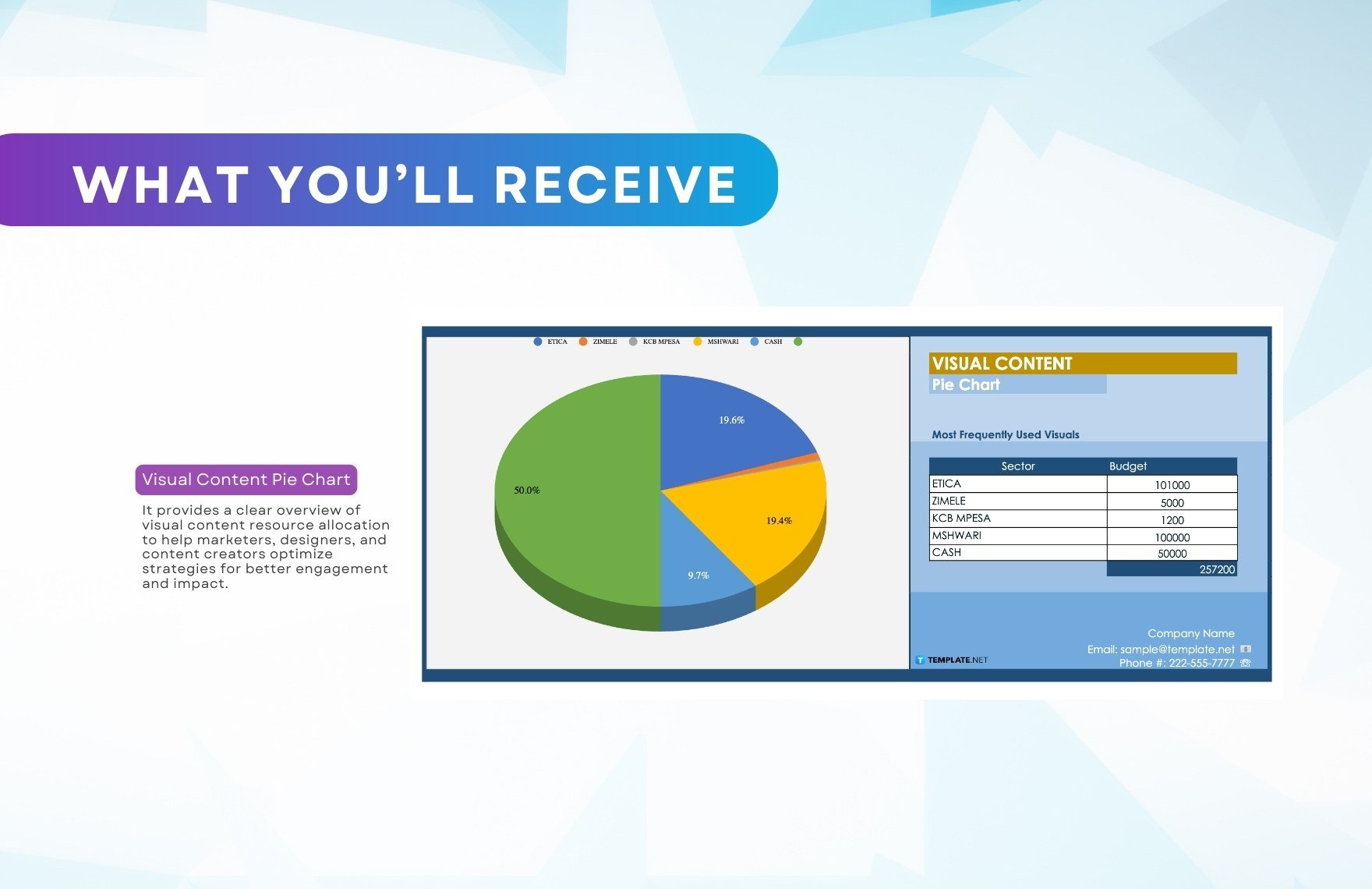 Visual Content Pie Chart Template