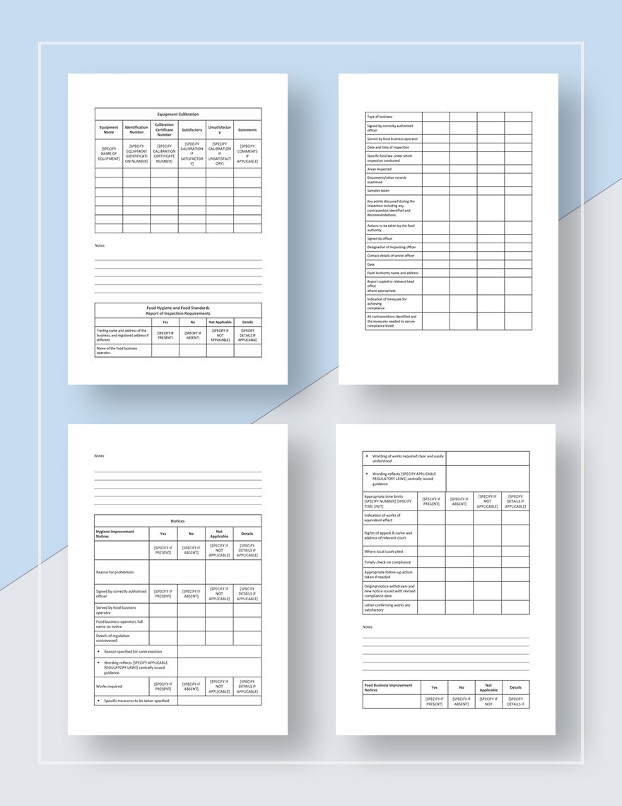 Restaurant Audit Checklist Template