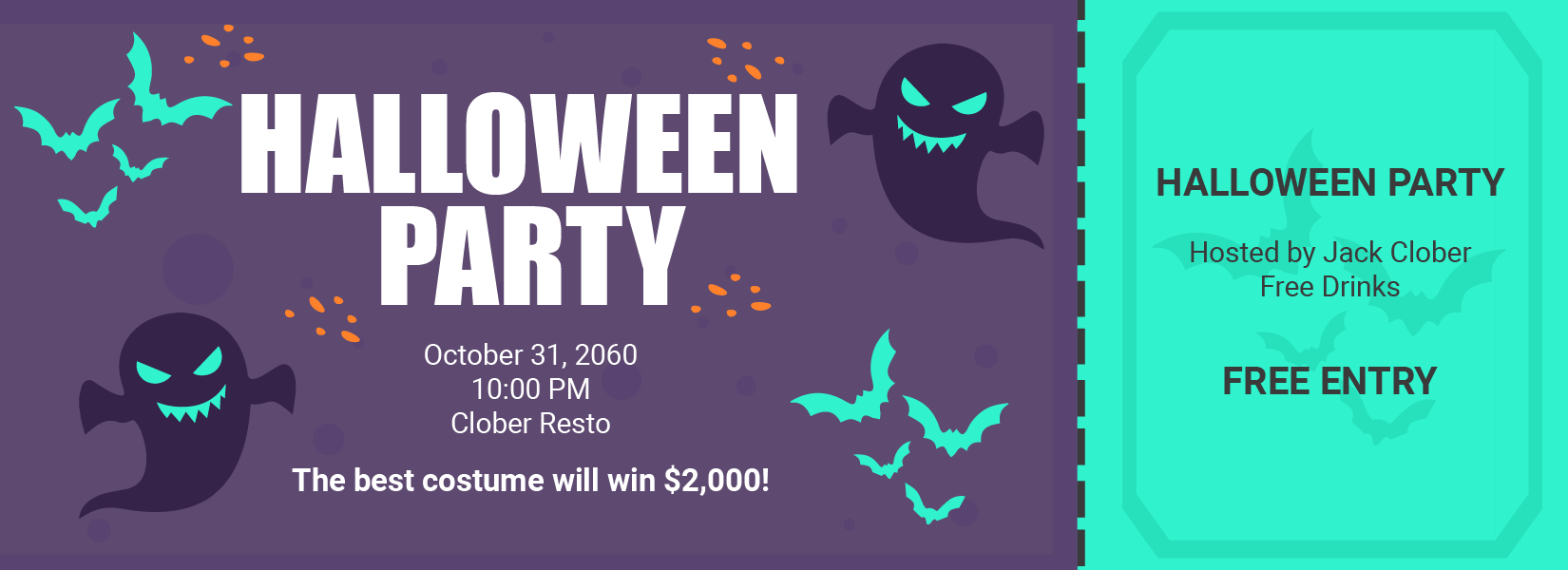Halloween Party Ticket Template