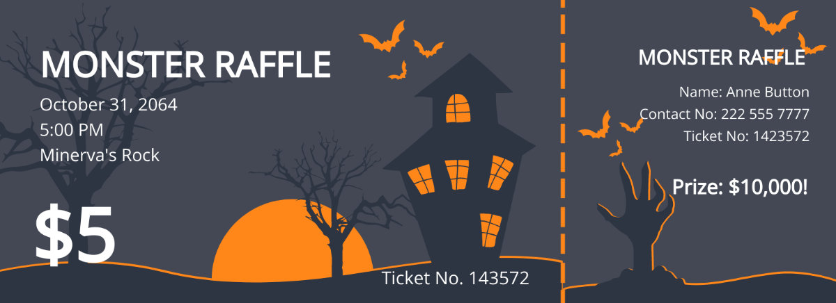 Halloween Raffle Ticket Template