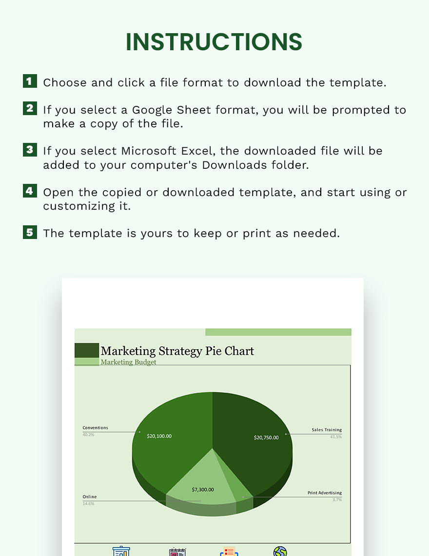 Marketing Strategy Pie Chart Google Sheets, Excel