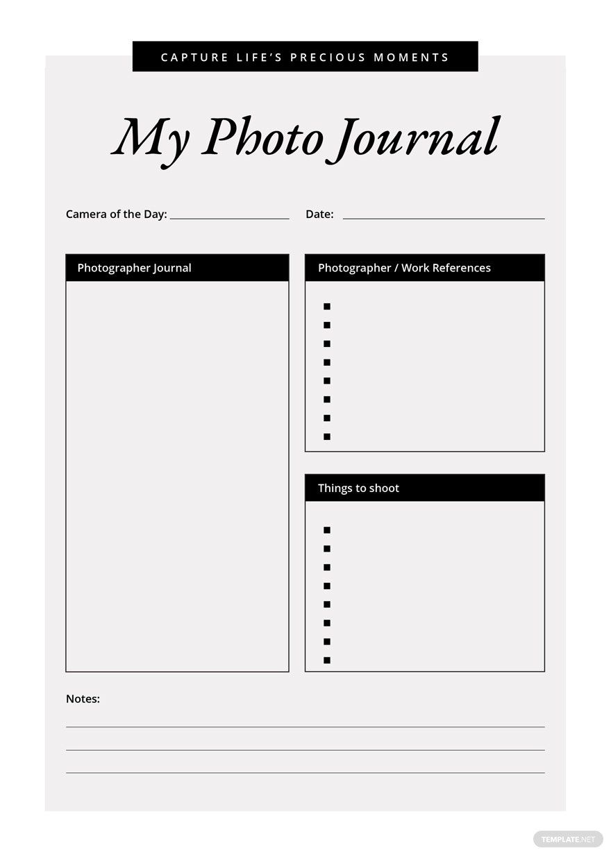 Photography Journal Template