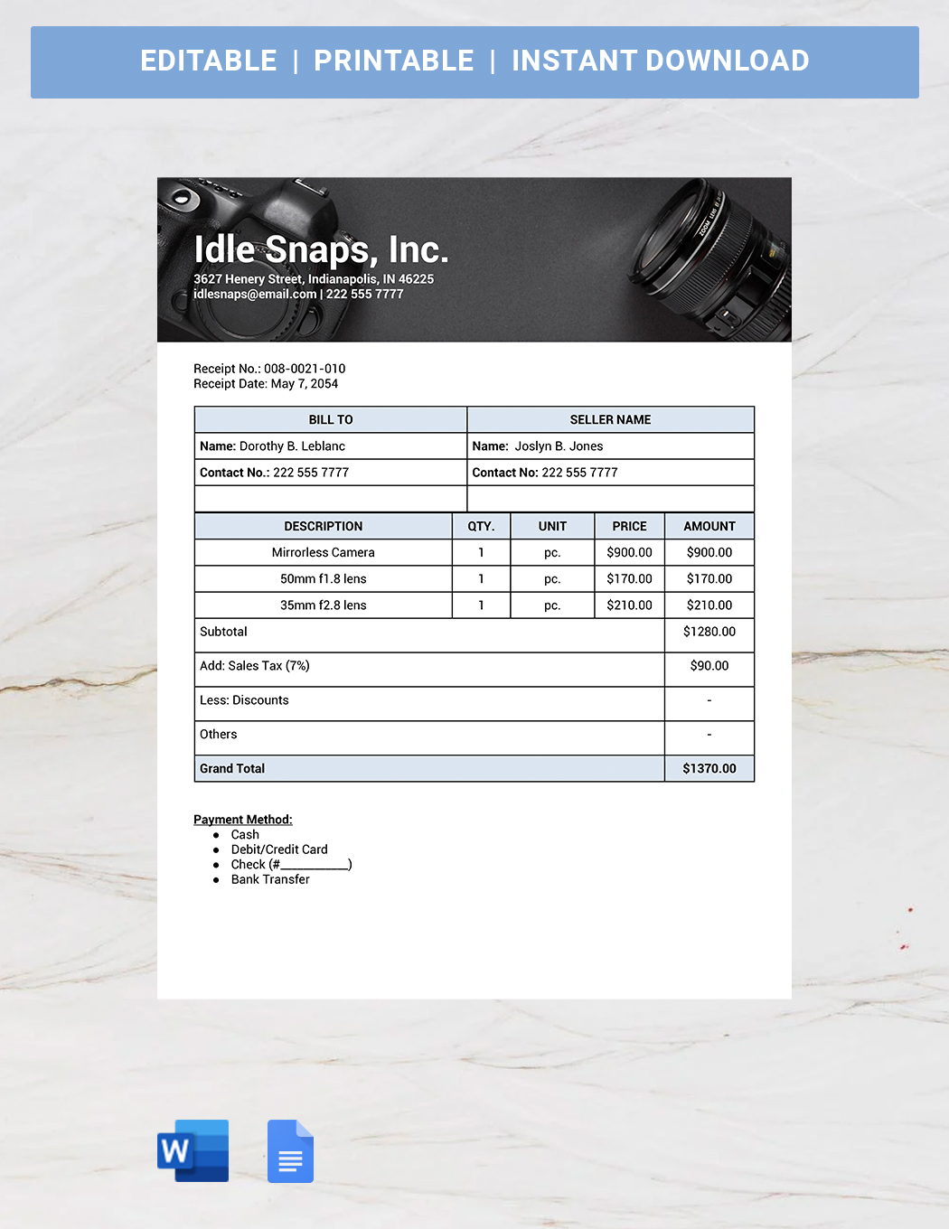 Free Free Sample Receipt Book Template Google Docs Word Template