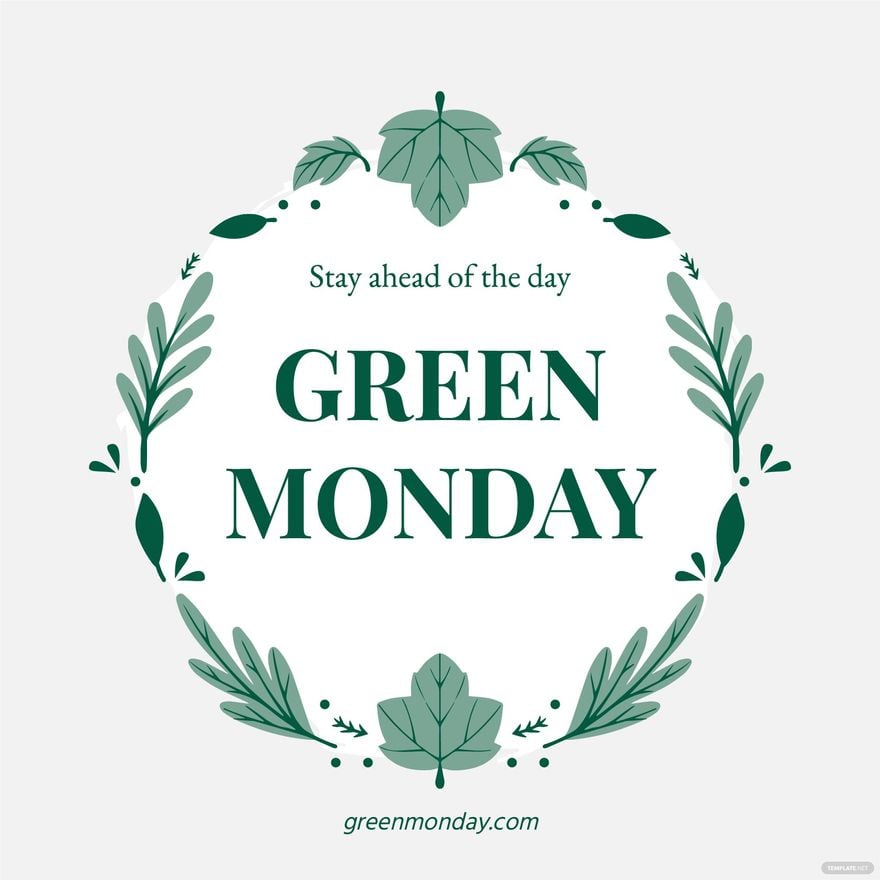 Green Monday Poster Vector