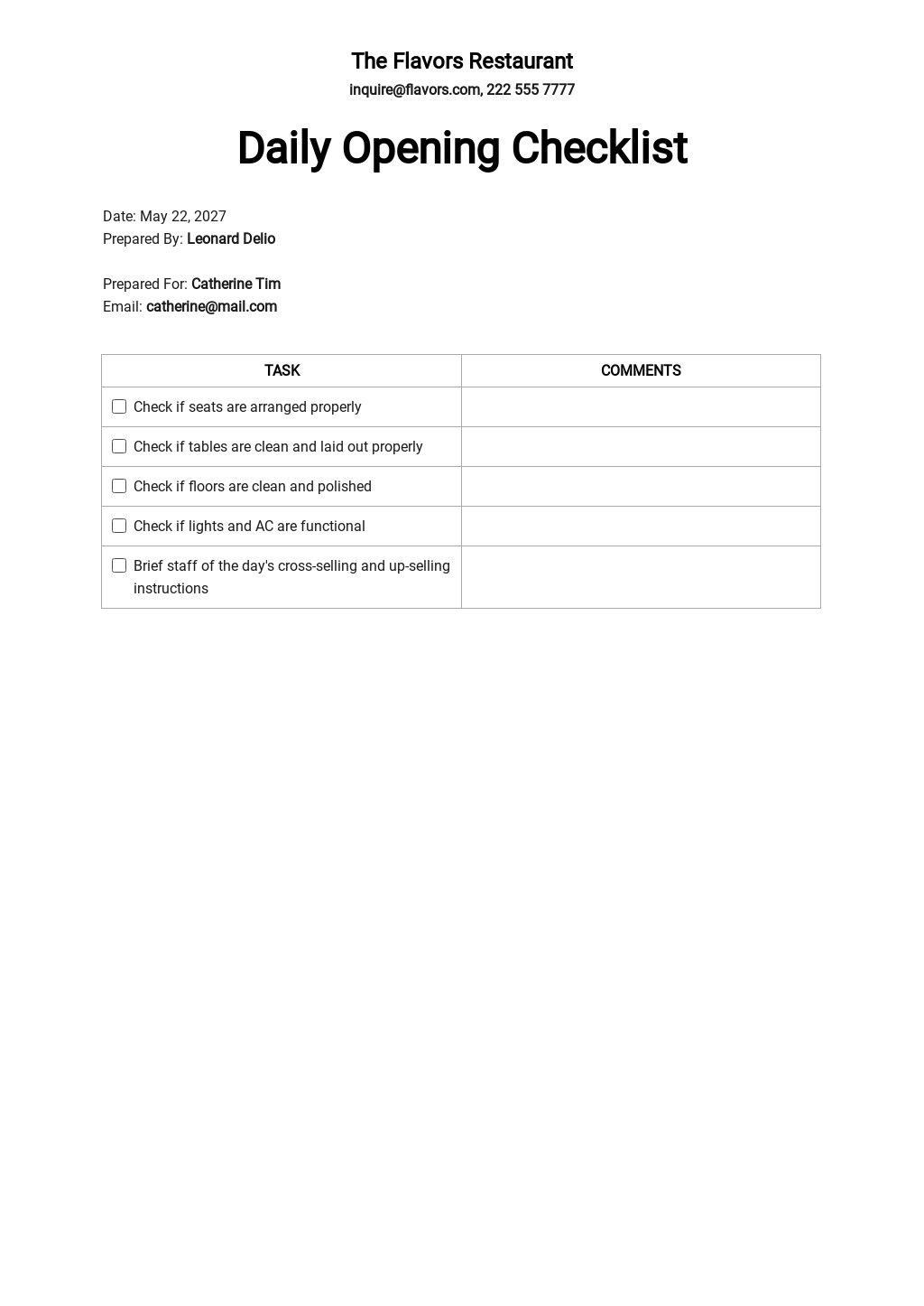 Free Daily Checklist Templates, 5+ Download in PDF, Word, Google Docs