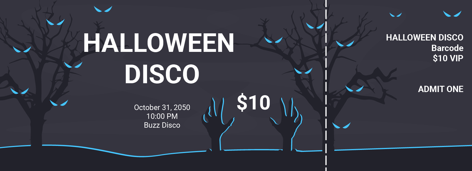 Blank Halloween Ticket Template in Word, Google Docs, Illustrator, PSD, Apple Pages, Publisher