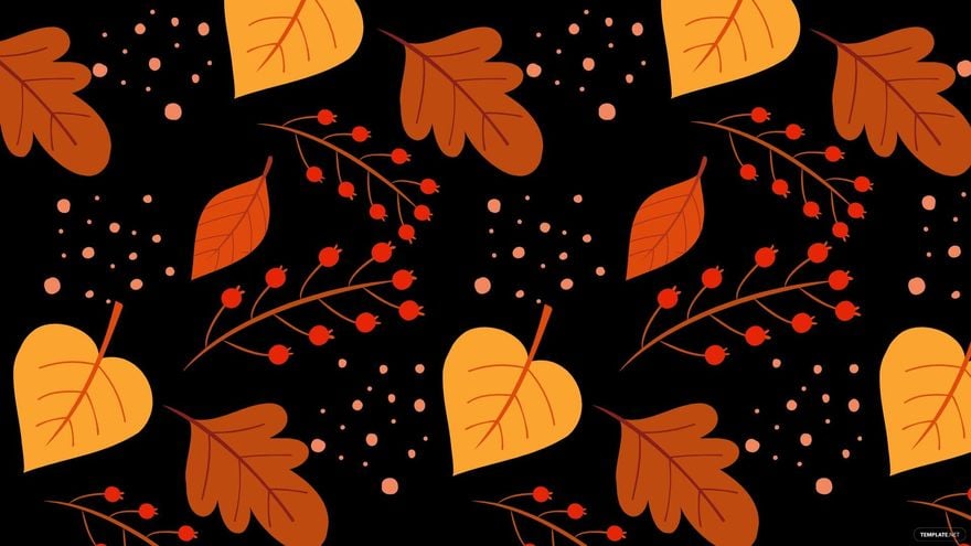 Free Fall Leaves Black Background in Illustrator, EPS, SVG, JPG, PNG