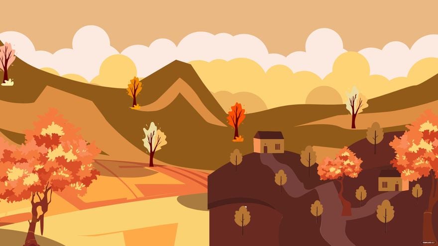 Free Mountain Fall Background in Illustrator, EPS, SVG, JPG, PNG