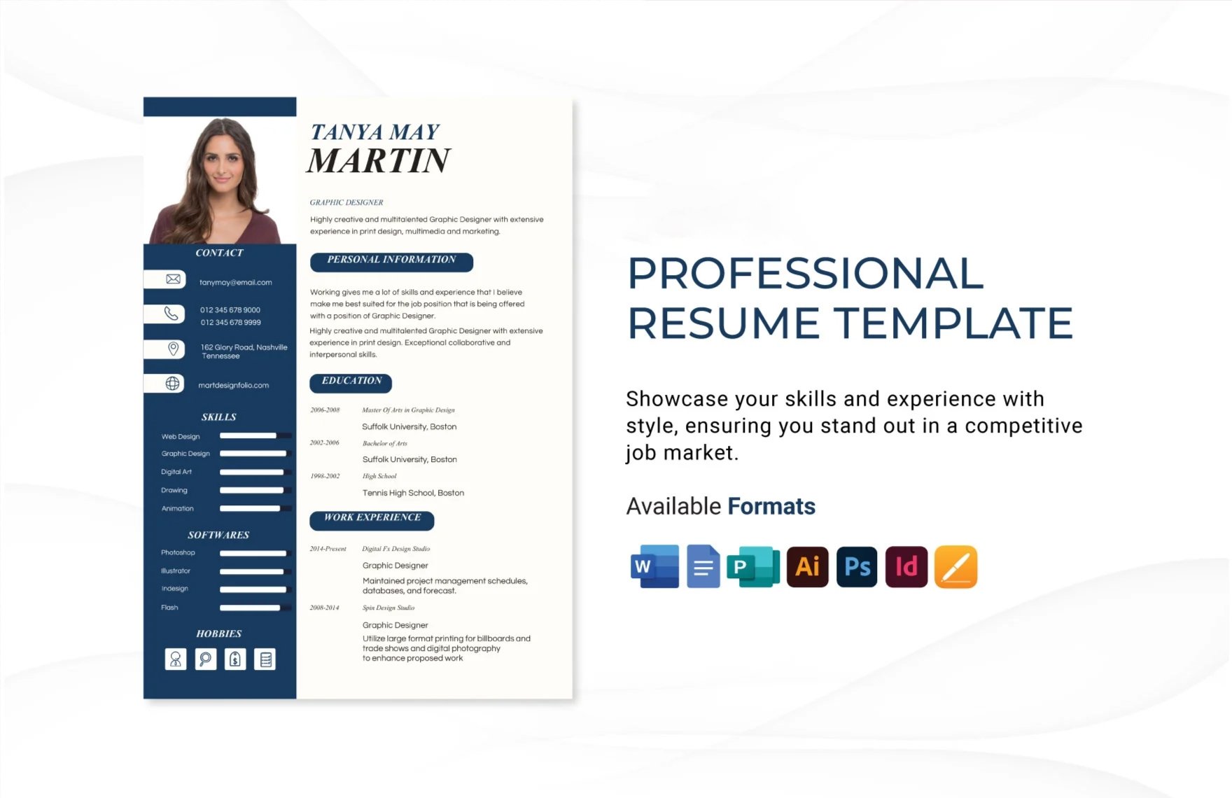 Professional Resume Template in Word, PDF, Illustrator, PSD, Apple Pages, Publisher, InDesign