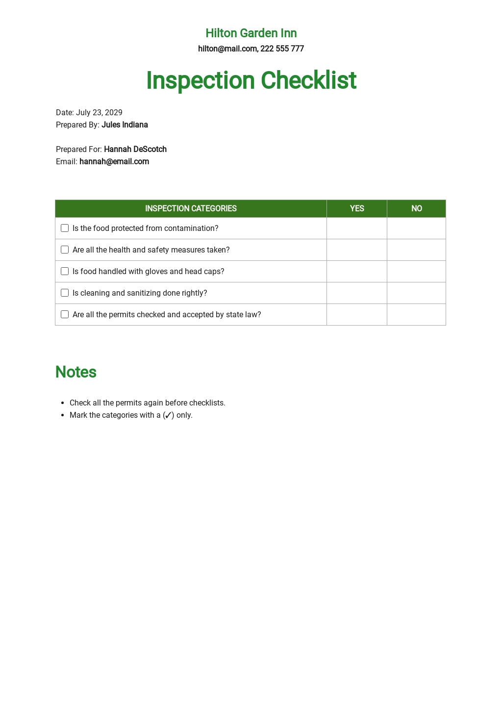 FREE Restaurant Checklist Templates in PDF | Template.net