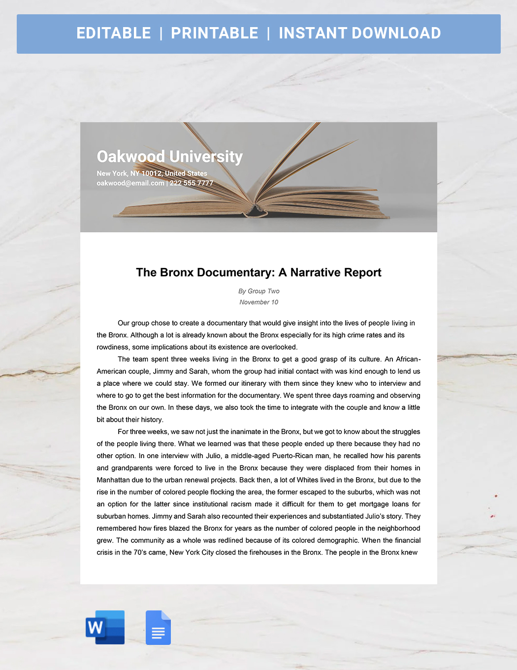 Narrative Report Template - Printable Templates Free