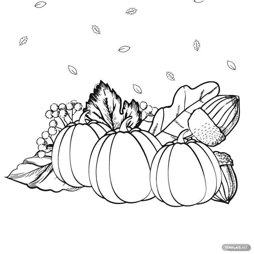 Free Beautiful Thanksgiving Day Drawing in Illustrator, PSD, EPS, SVG, JPG, PNG
