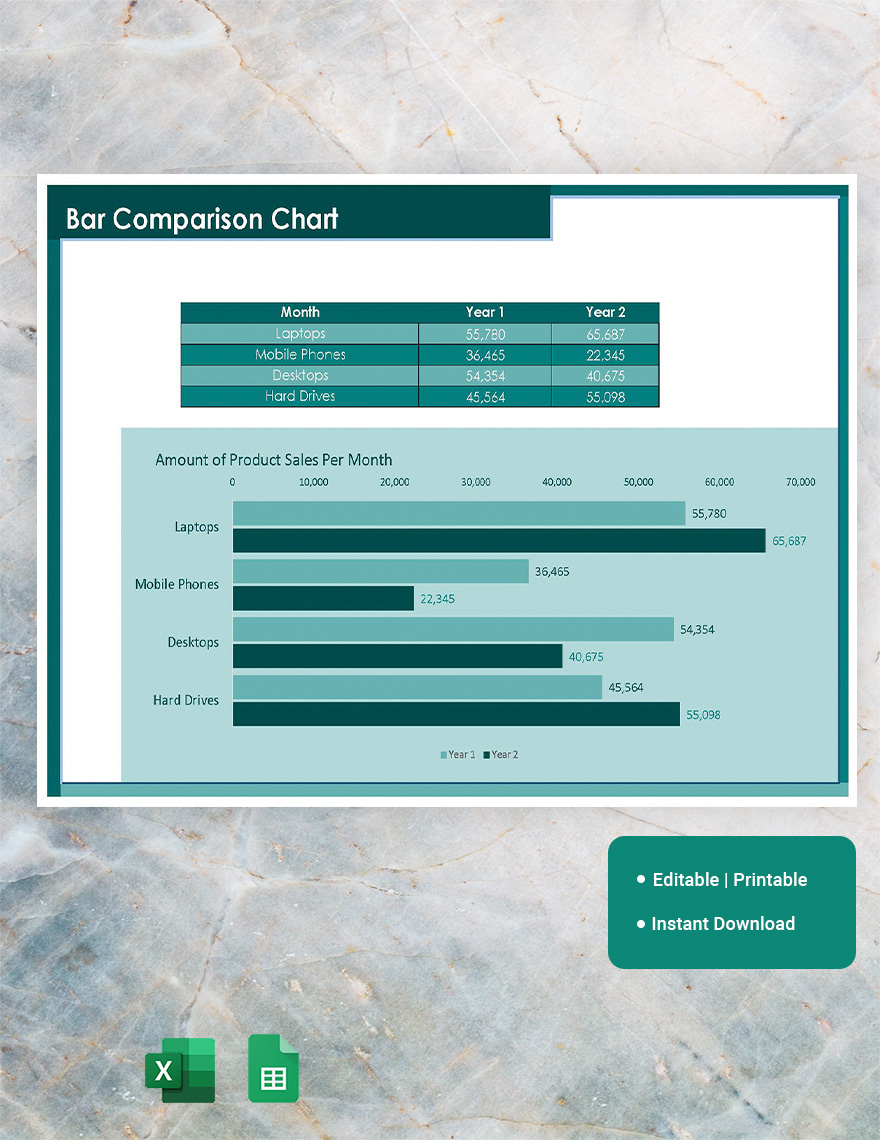 Excel Comparison Bar Chart