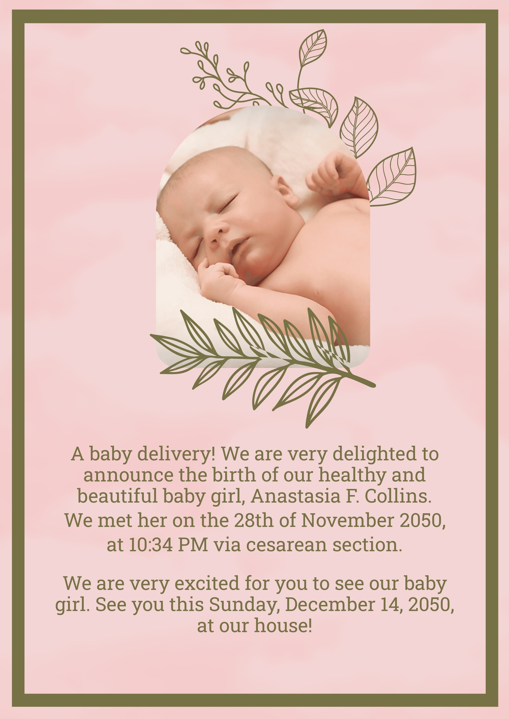 Free Printable Customizable Birth Announcement Templates 52 OFF