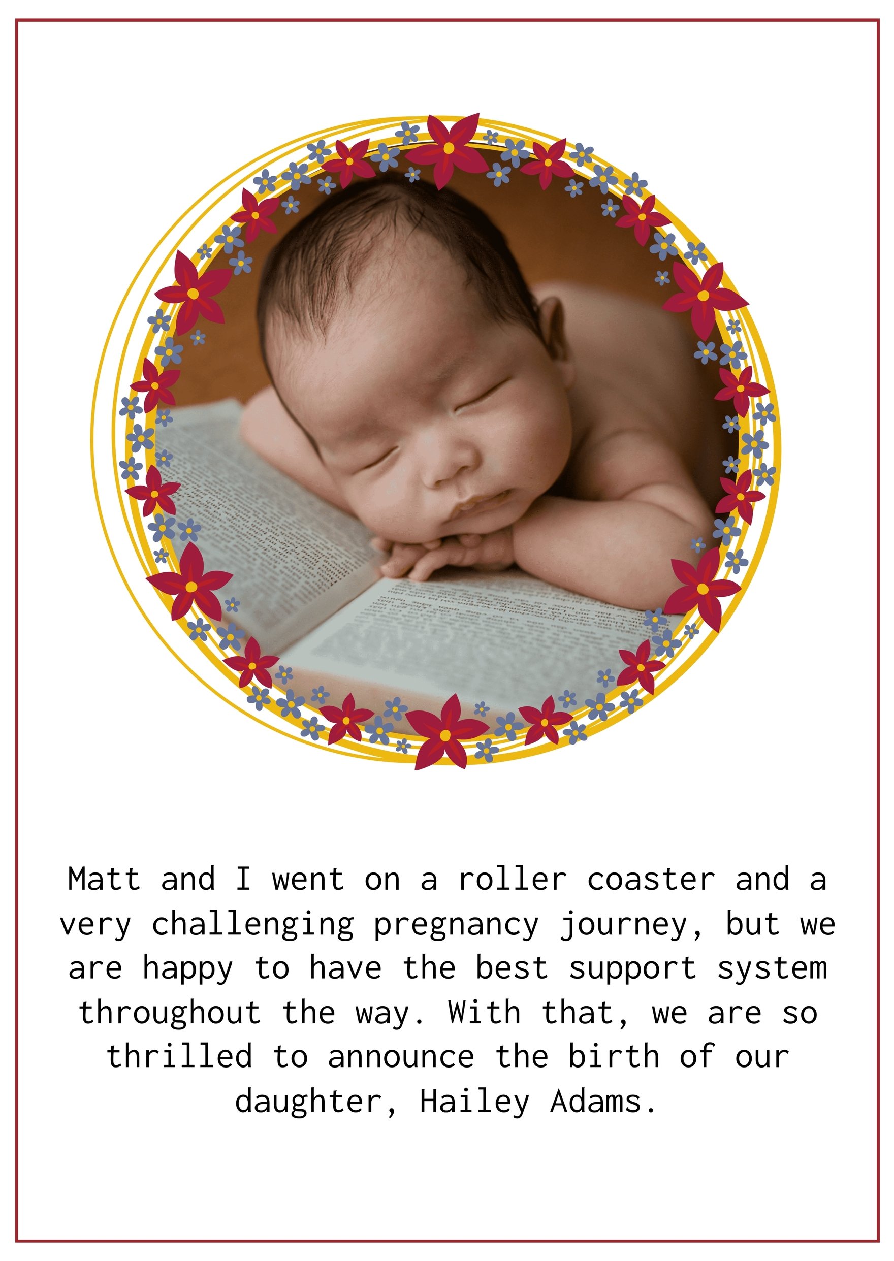 Sample Baby Announcement