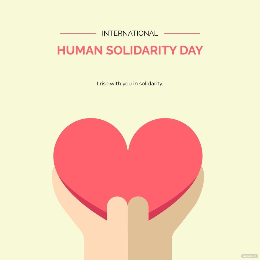 International Human Solidarity Day Poster Vector