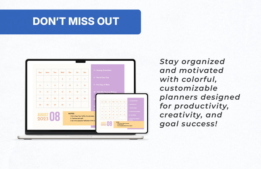 Colorful August 2025 Calendar