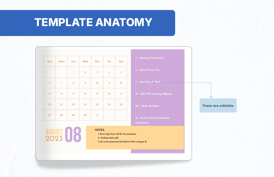 Colorful August 2025 Calendar