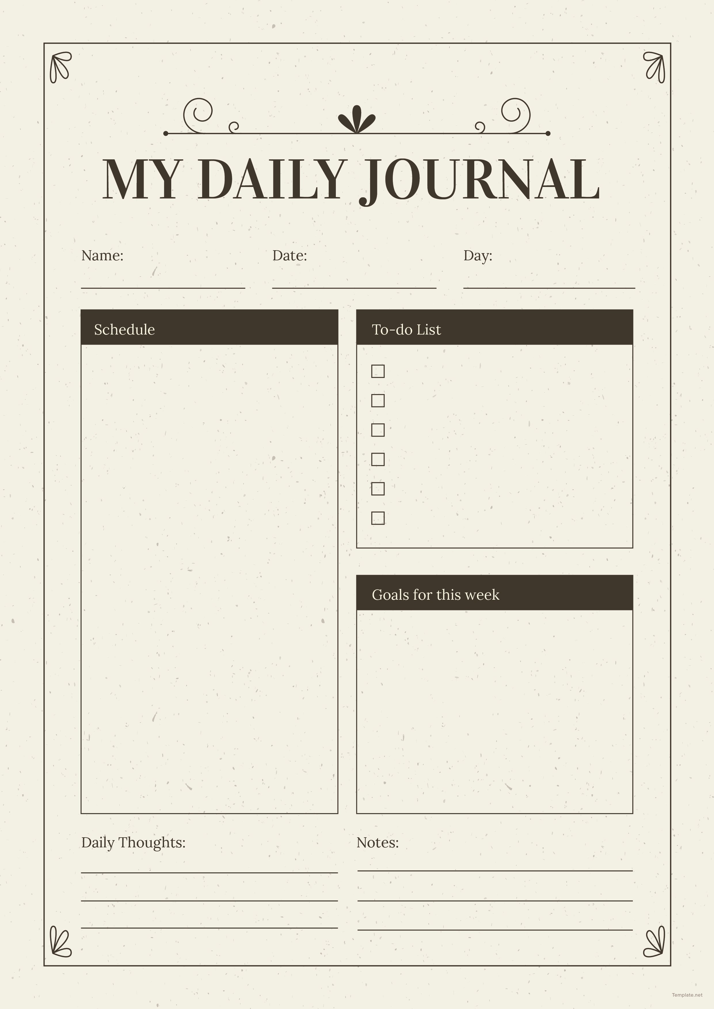 Free Vintage Journal Template in Adobe Illustrator, InDesign