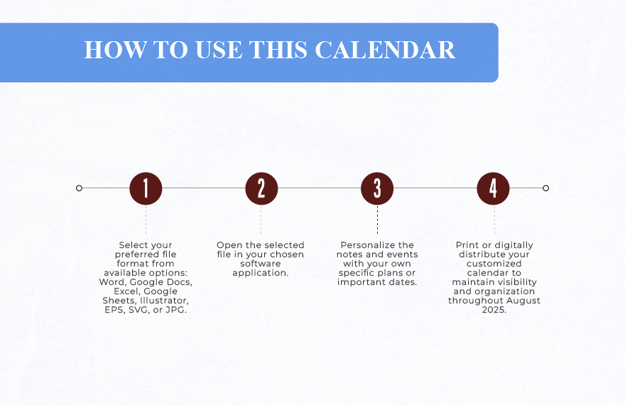 August 2025 Photo Calendar Template