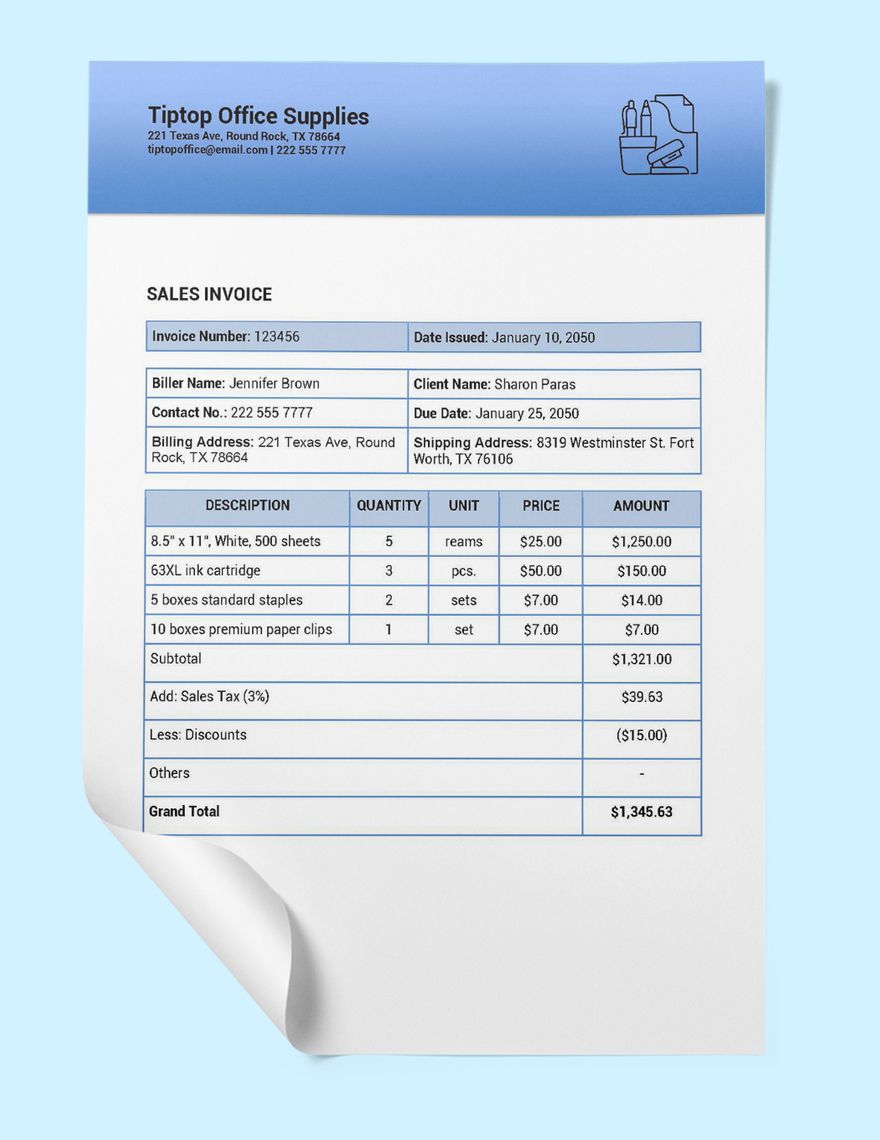 Business Invoice Book Template