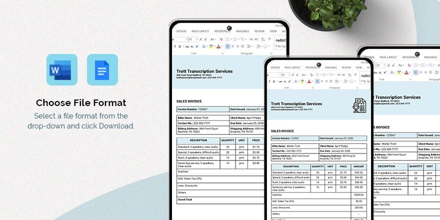 Self Employed Invoice Book Template