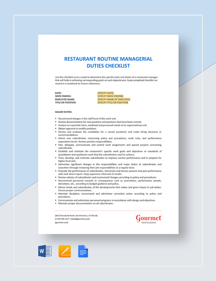 FREE HR Staff Job Duties Checklist Template PDF Word DOC Apple 