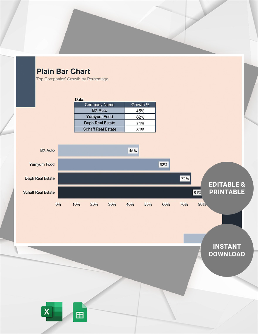 Plain Bar Chart - Google Sheets, Excel | Template.net