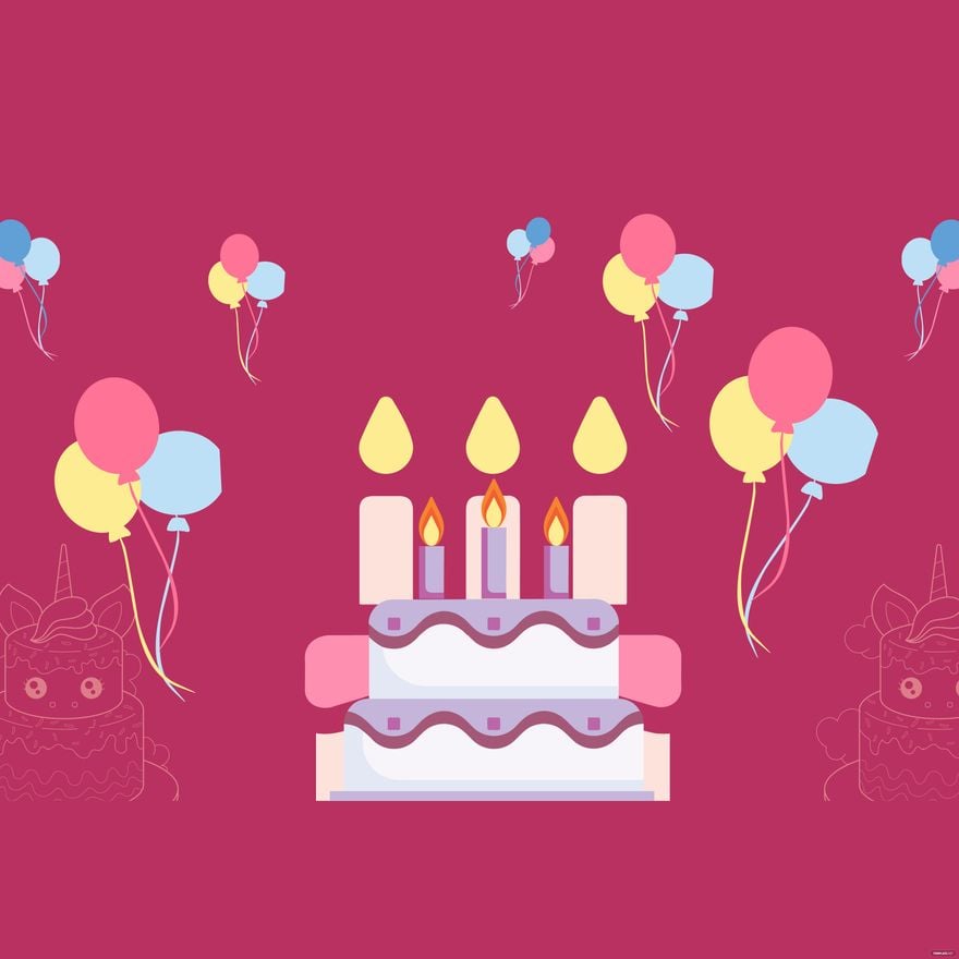 Free Girly Birthday Background in Illustrator, EPS, SVG, JPG, PNG