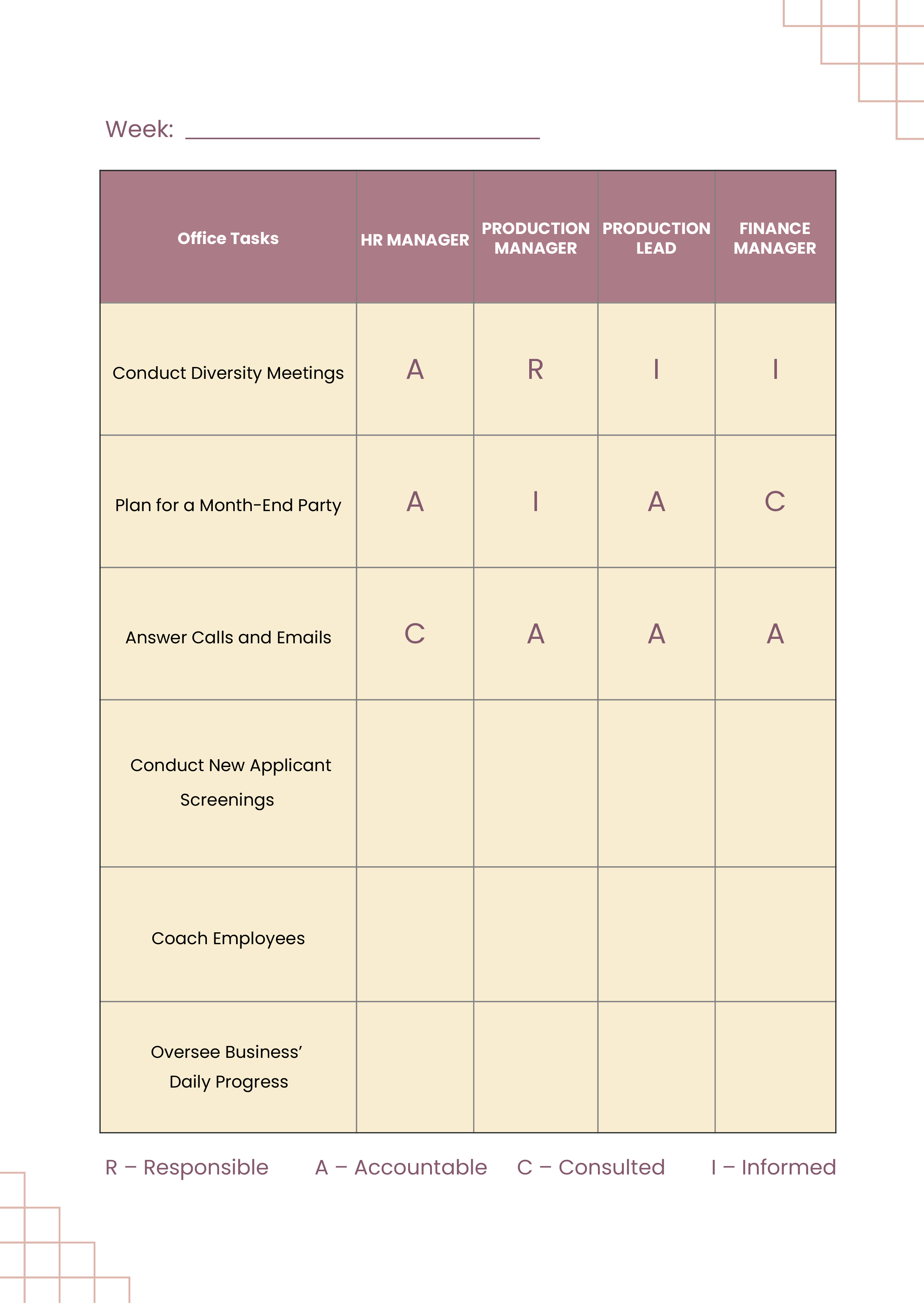 Responsibility Chart Template Download in Word, Excel, PDF, Apple