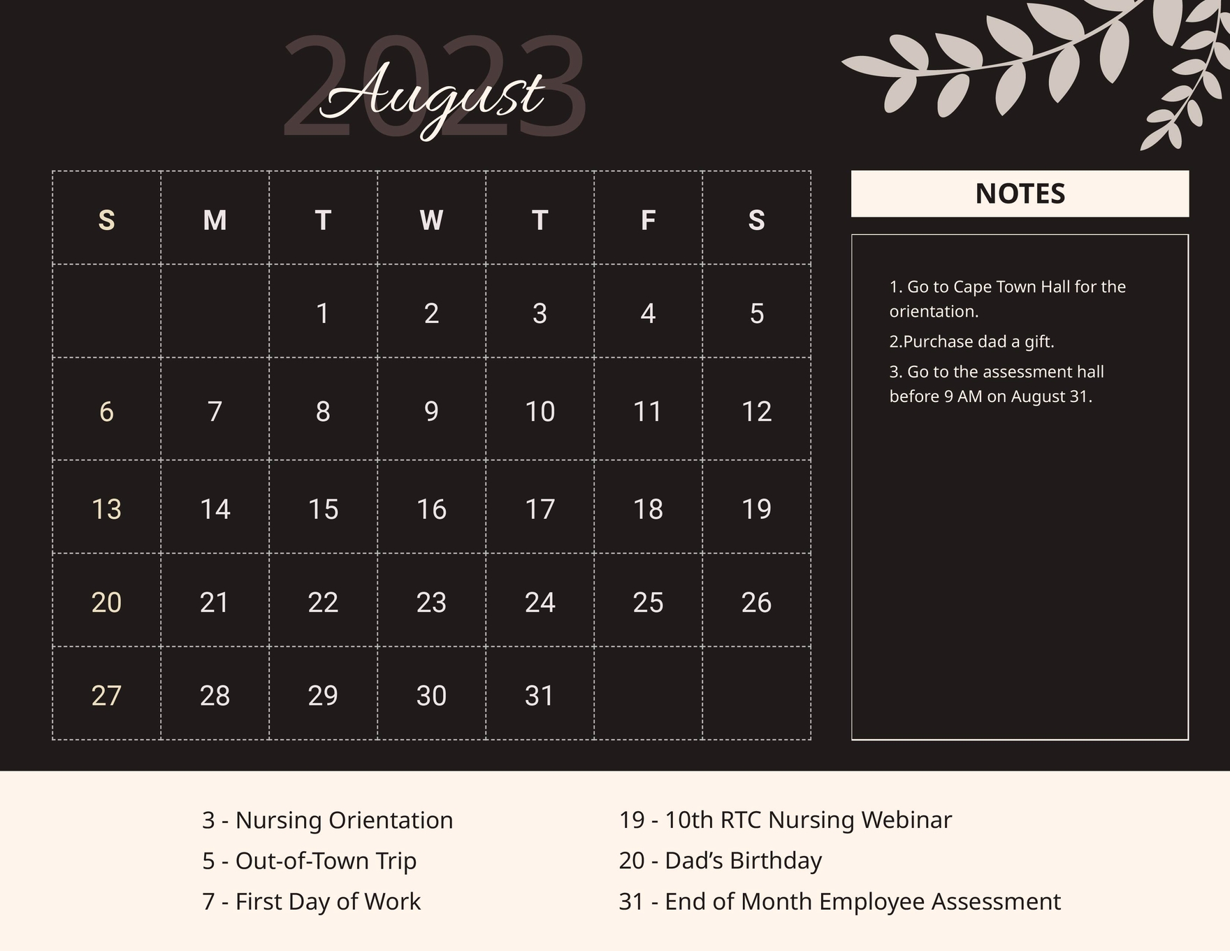 Calligraphy August 2023 Calendar in Word, Google Docs, Excel, Google Sheets, Illustrator, EPS, SVG, JPG