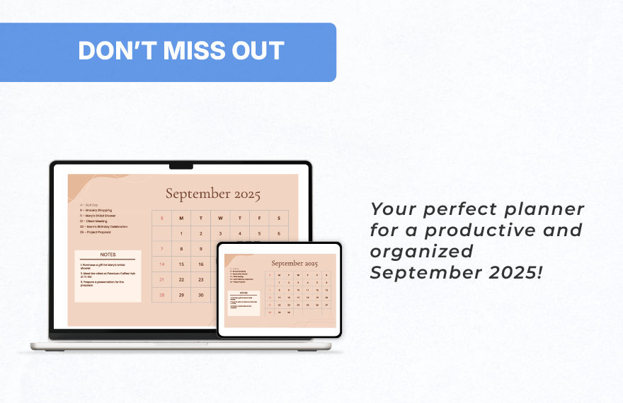 September 2025 Calendar Template