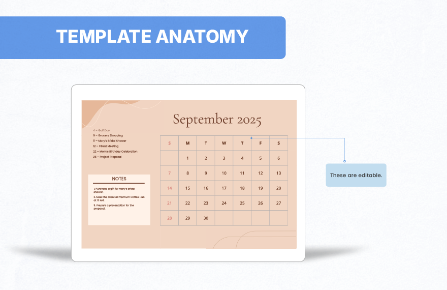 September 2025 Calendar Template