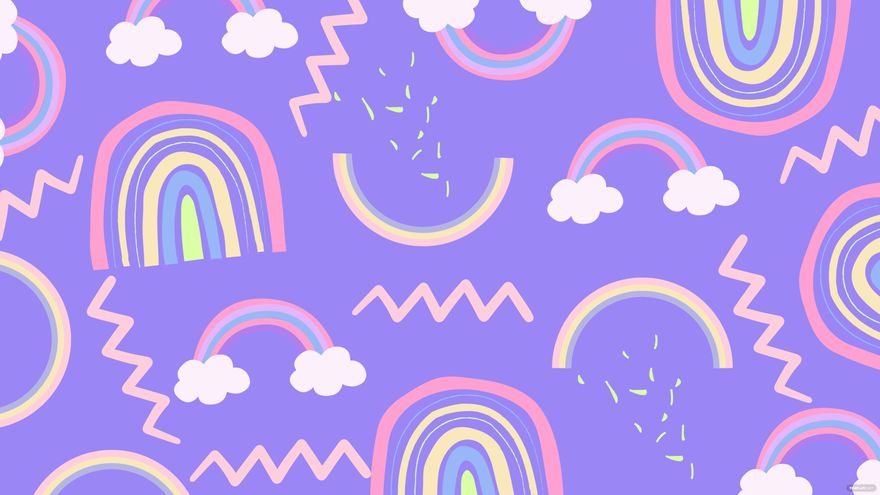 Free Girly Rainbow Background in Illustrator, EPS, SVG, JPG, PNG