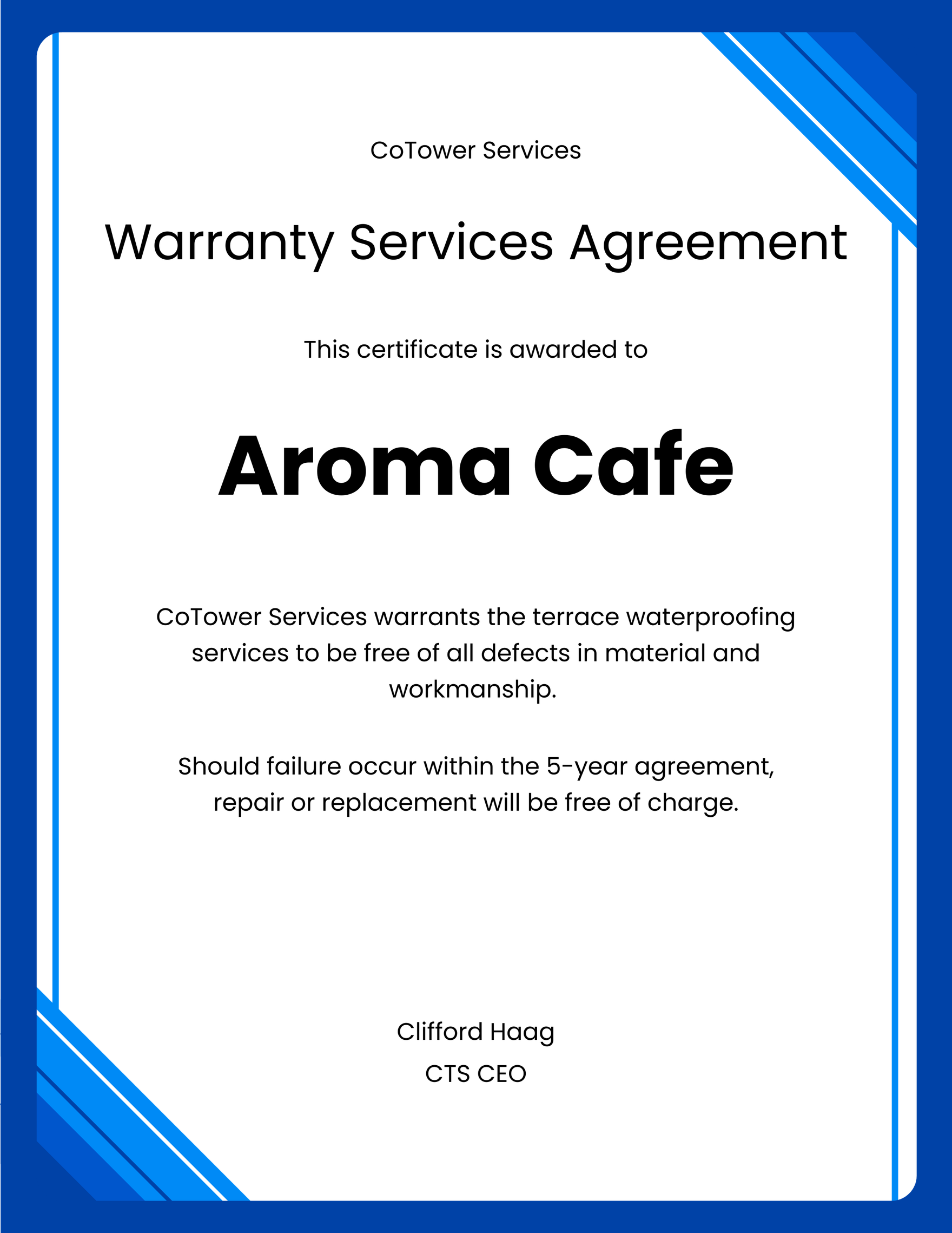 Free Waterproofing Warranty Certificate Template Download In Word 