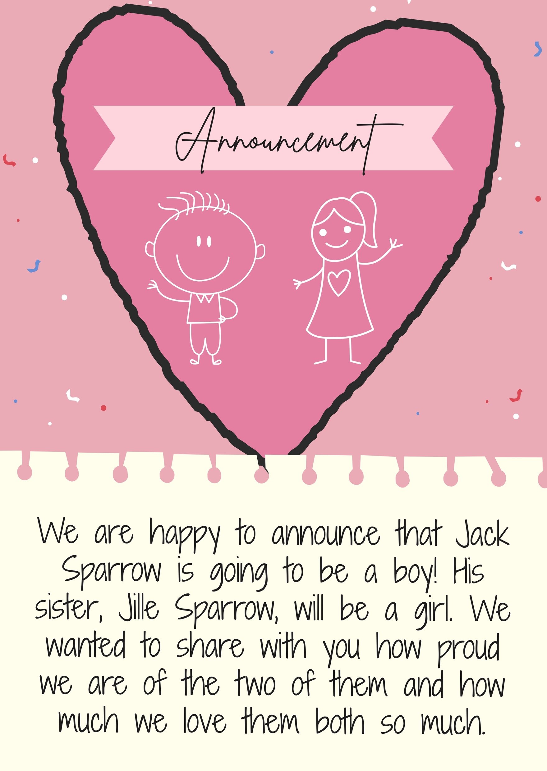 Baby Gender Announcement