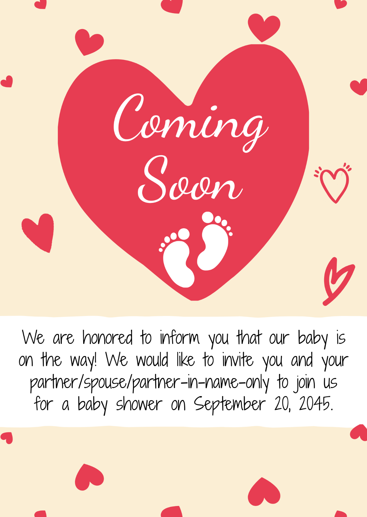 Baby Coming Soon Announcement Template