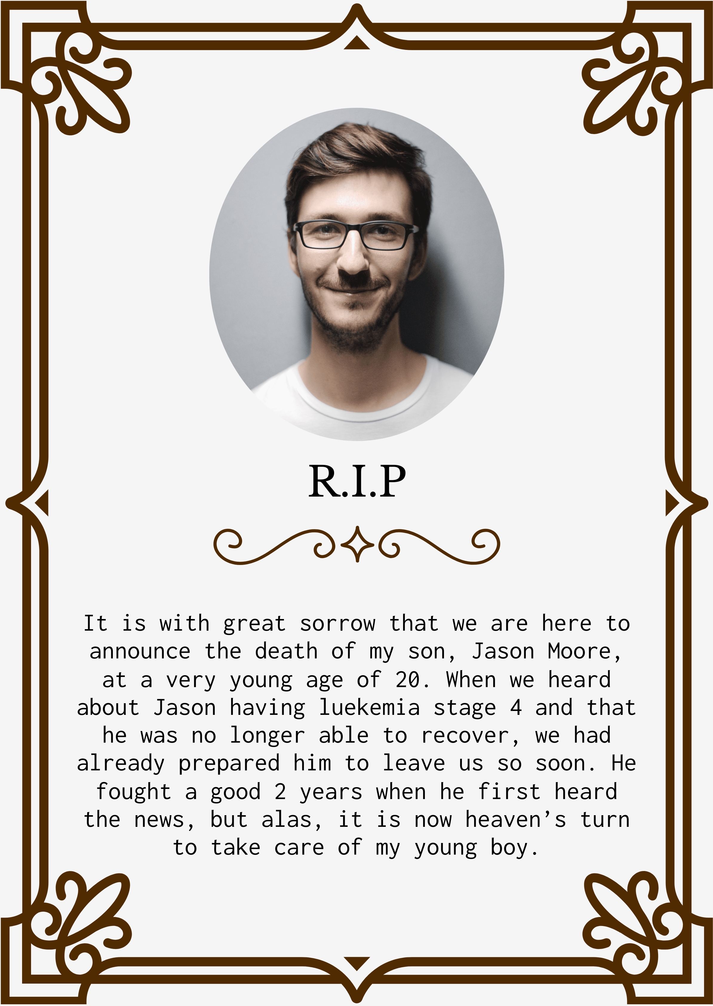 FREE Death Announcement Template Download In Word Google Docs PDF