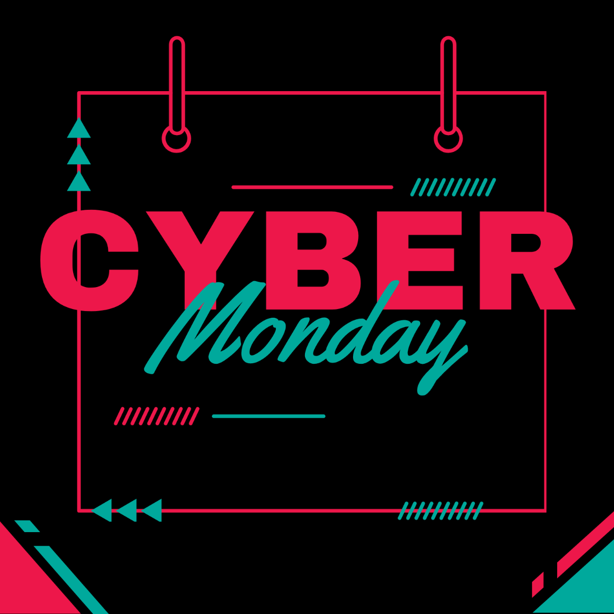Cyber Monday Calendar Vector Template