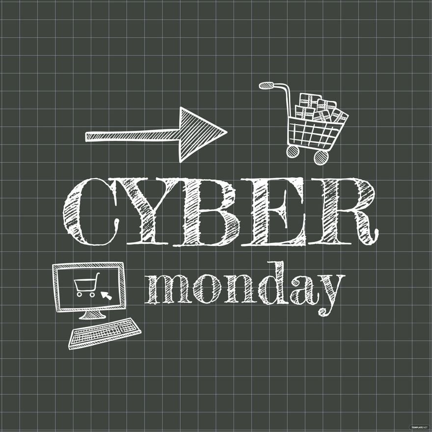 Cyber Monday Chalk Design Vector