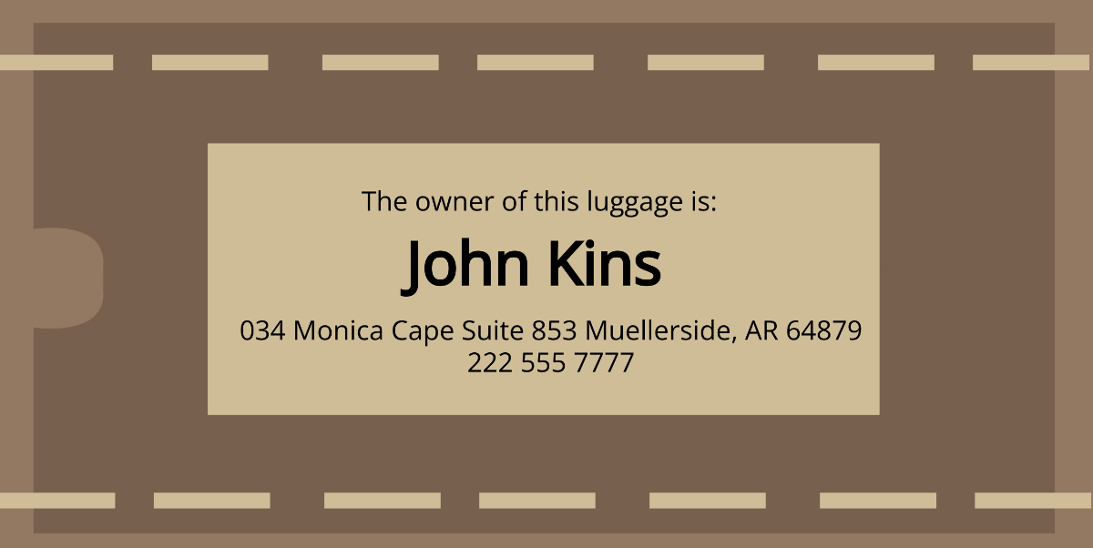 Leather Luggage Tag Template