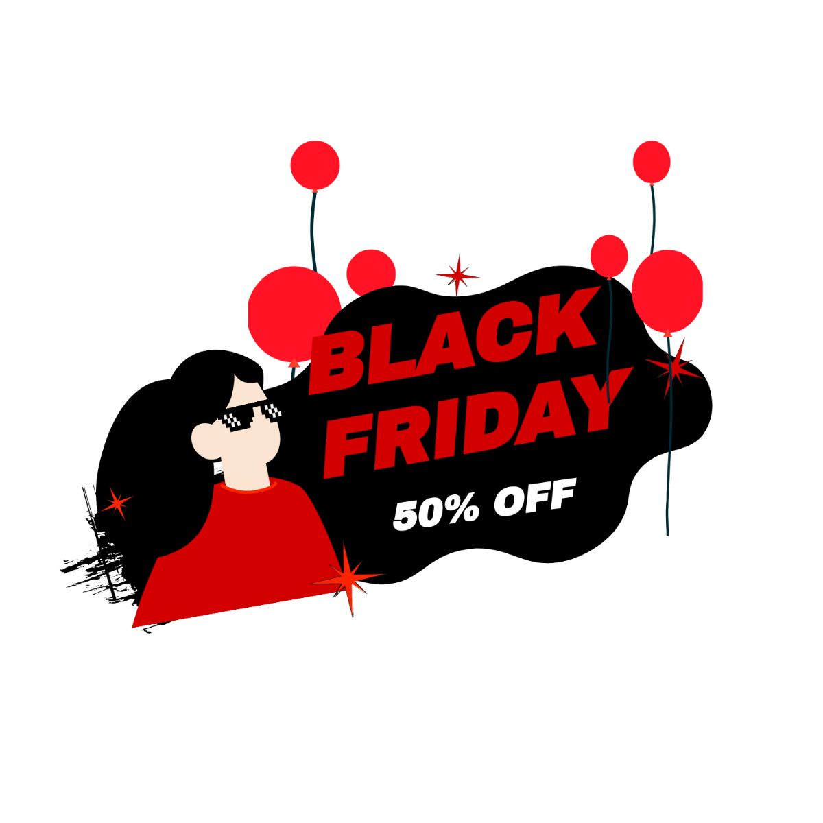 Black Friday Design Clipart Template