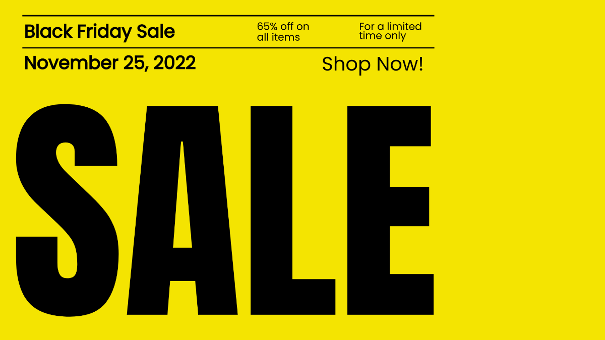 Black Friday Yellow Background Template
