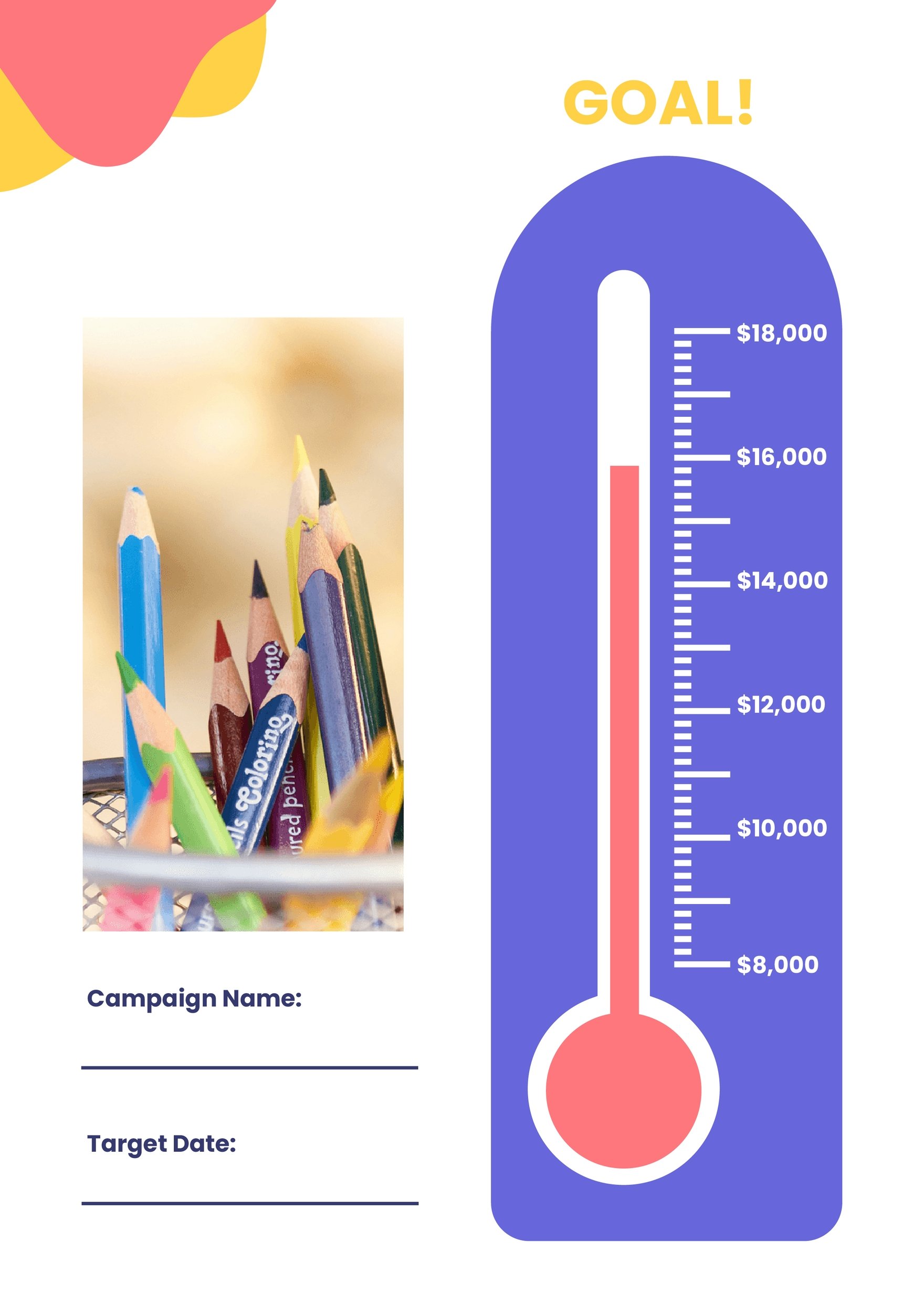 Fundraising Goal Chart Template in PDF, Illustrator