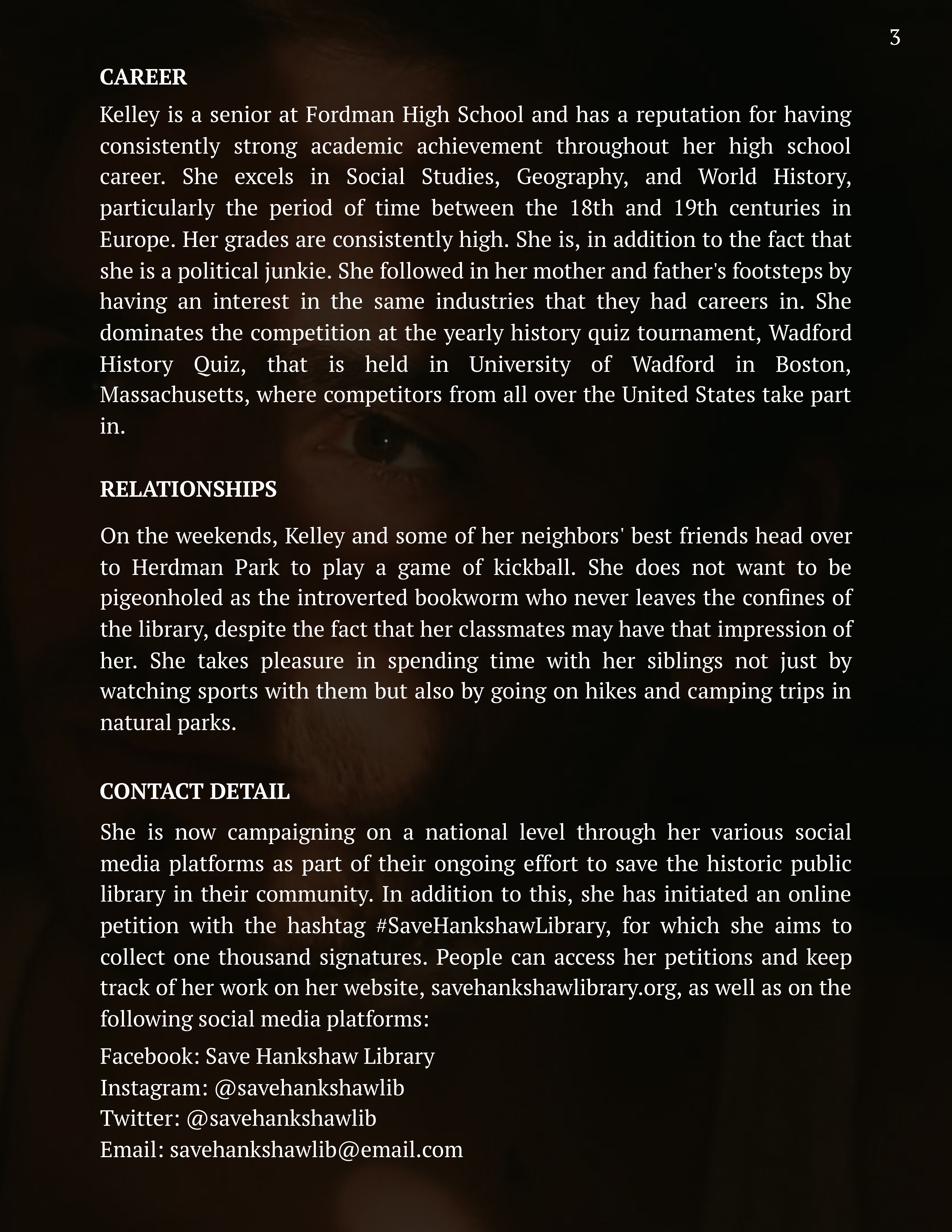 Free Biography For Students Template to Edit Online